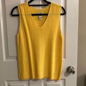 Chico’s Design bright yellow top 
size 2 = size large. Made in Thailand